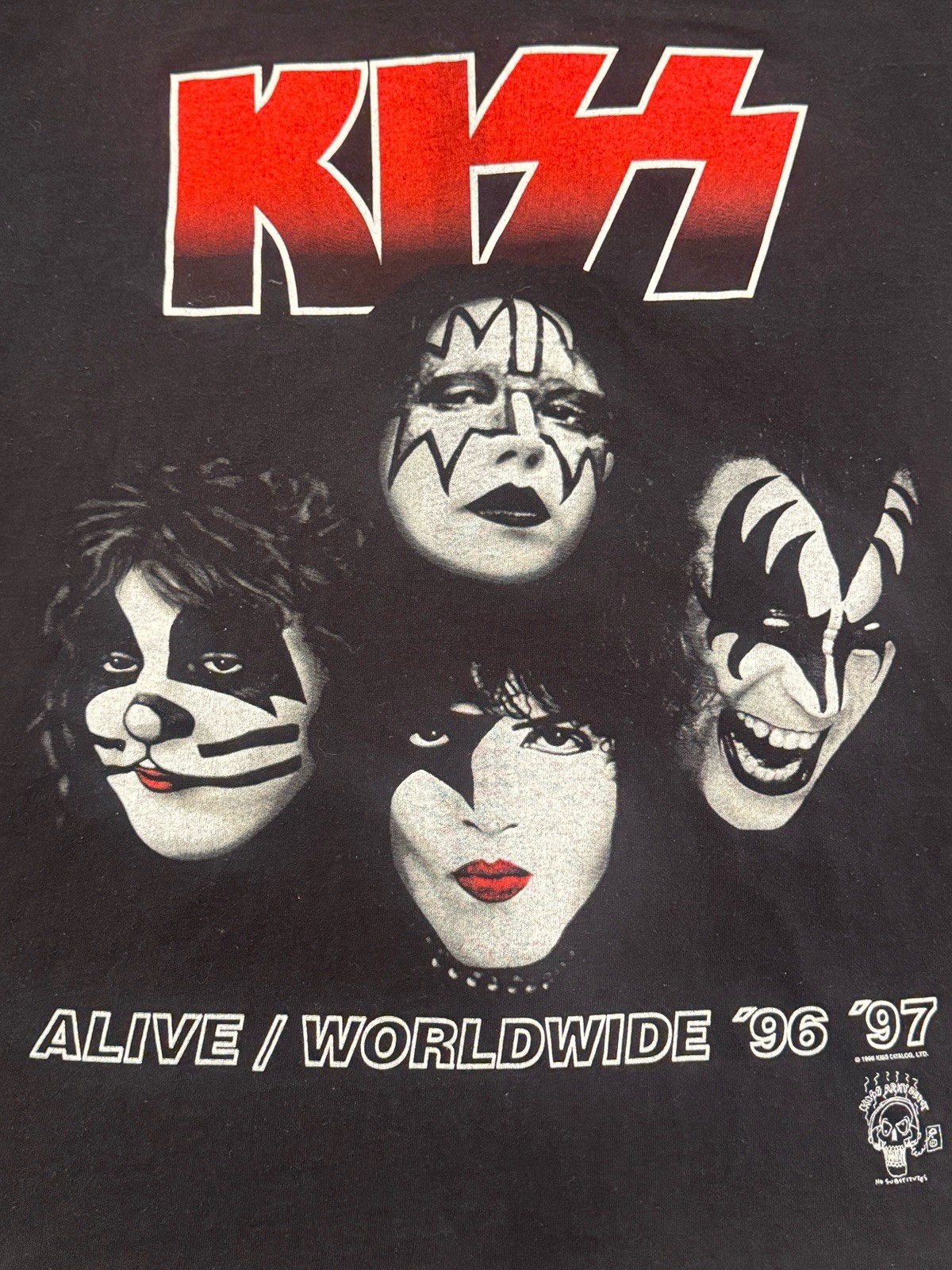 Vintage 90s KISS Alive Worldwide Tour 96/97 Band T-shirt Sz XL Double Sided 1996 gallery
