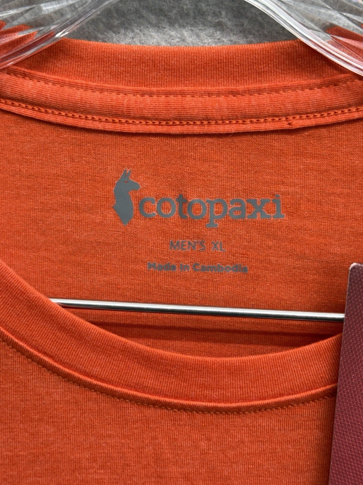 Cotopaxi Shirt Mens XL Orange Paseo Travel Pocket Tee T-Shirt Crewneck Soft gallery