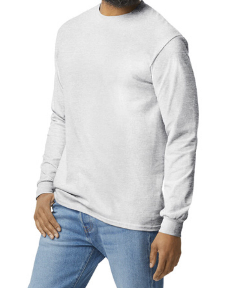 First Quality Ash Grey Gildan Heavy Cotton Adult Long Sleeve T-Shirt, Size M gallery