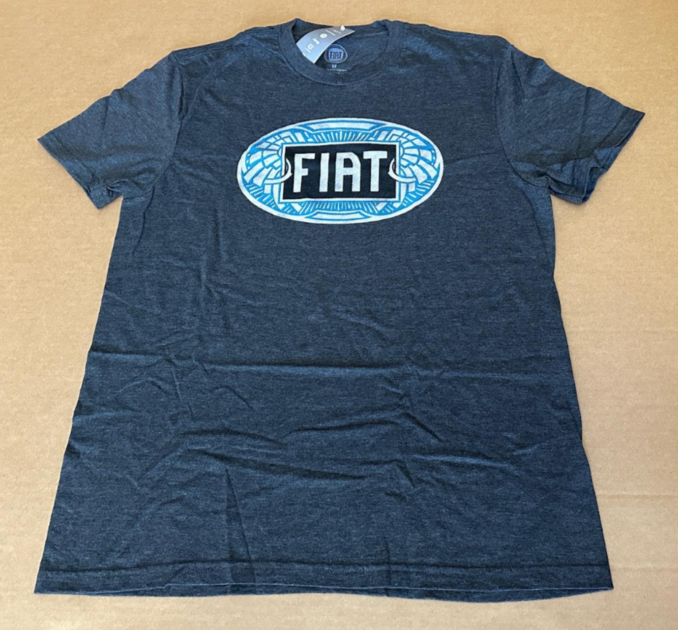 Men's Fiat Vintage Badge Graphic Short Sleeve Tagless T-Shirt in Heather Grey gallery
