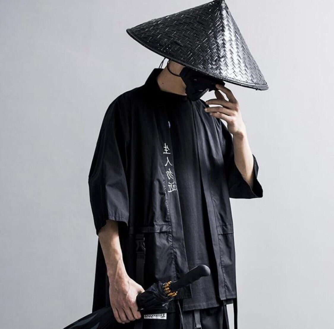 Niepce Matte Black Tee Japanese Samurai T-Shirt Kanji Embroidery Shirt gallery