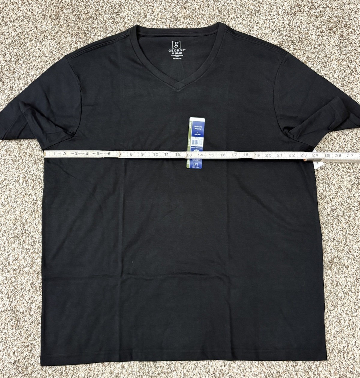 New George 3-PACK Men’s V-Neck T-shirt Tee Moisture Wicking Size 46-48 XL (G7) gallery