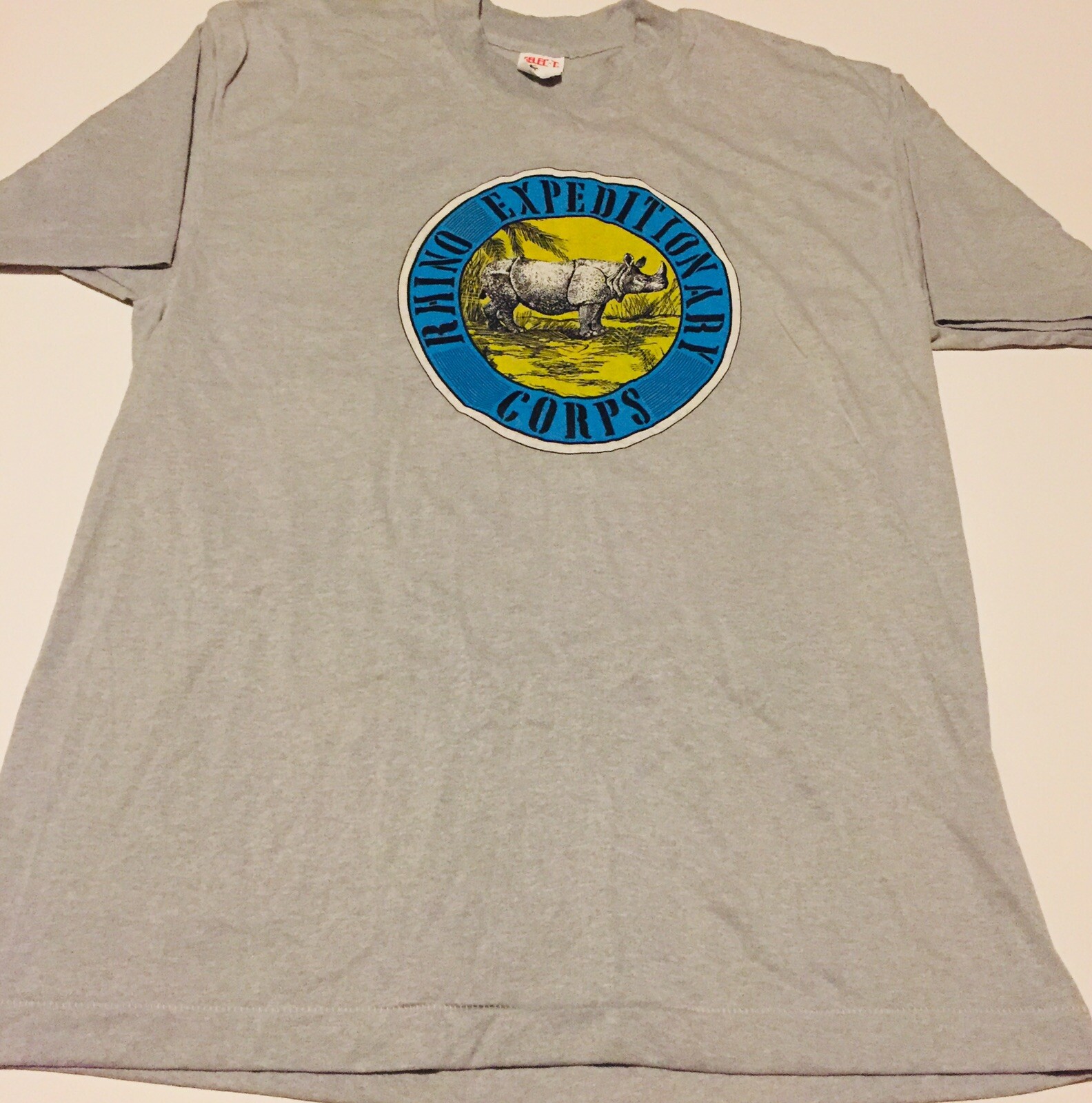 Vintage SELEC-T TeeJays Rhino Expeditionary Corps T-Shirt USA Single Stitch XL gallery