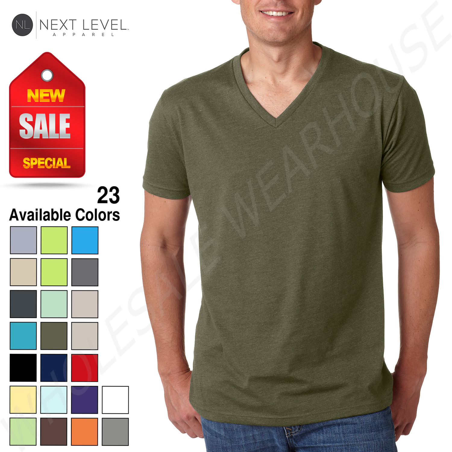 Next Level Men's Premium CVC V-Neck Soft S-XL T-Shirt R-6240 gallery