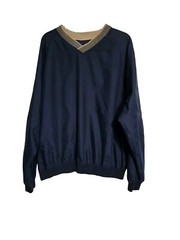 Ivy Crew Men Windbreaker Pullover BLUE V-neck sleeve Size LG Long Sleeve casual
