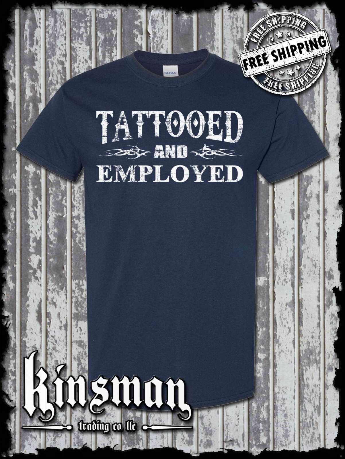 Tattooed And Employed T-Shirt -Funny Work Humor Body Art Free Speech College Tee gallery