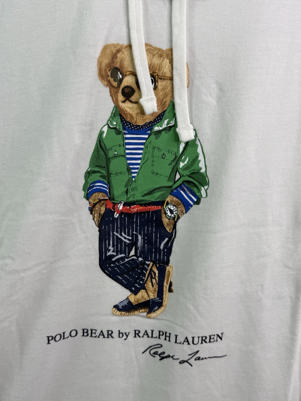 Polo Ralph Lauren Polo Bear White Jersey Hooded Long Sleeve T Shirt Mens 4XLT gallery