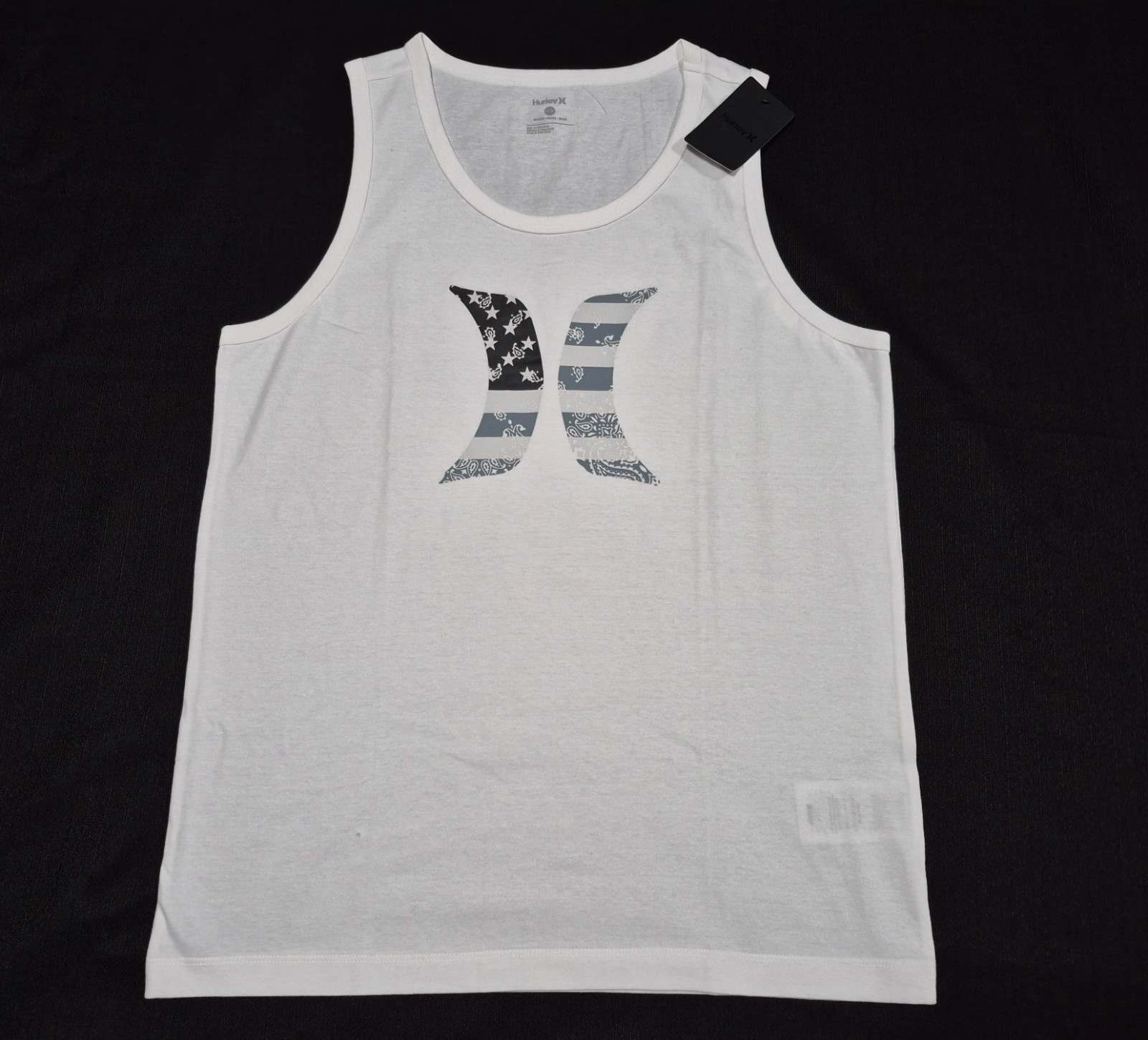 Hurley Men's Found Nation American Icon Graphic White Tank Top White gallery