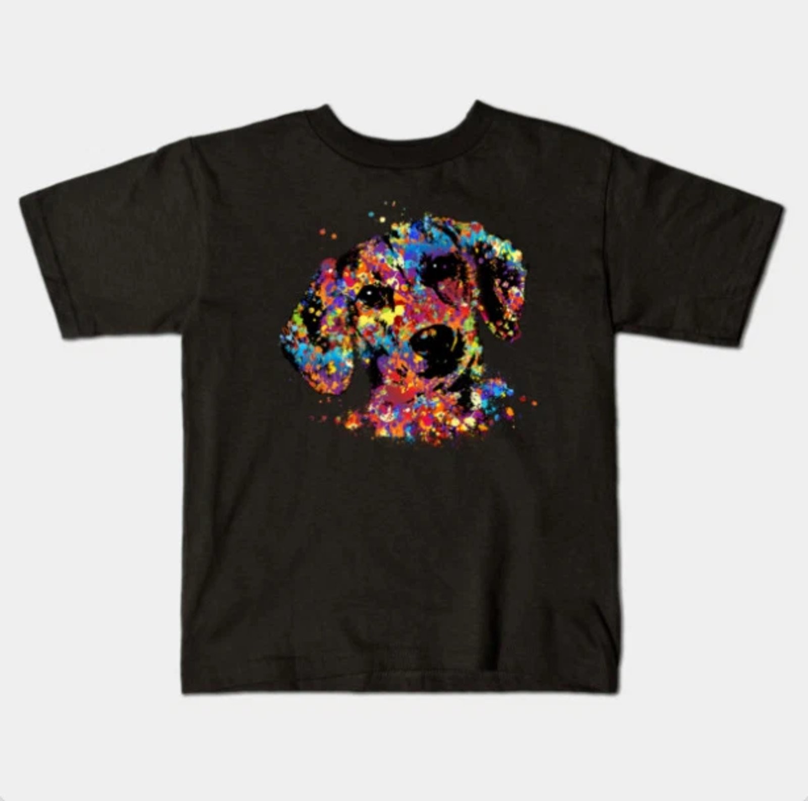 Colorful Dachshund dog Black Short Sleeve Unisex All Size S-234XL