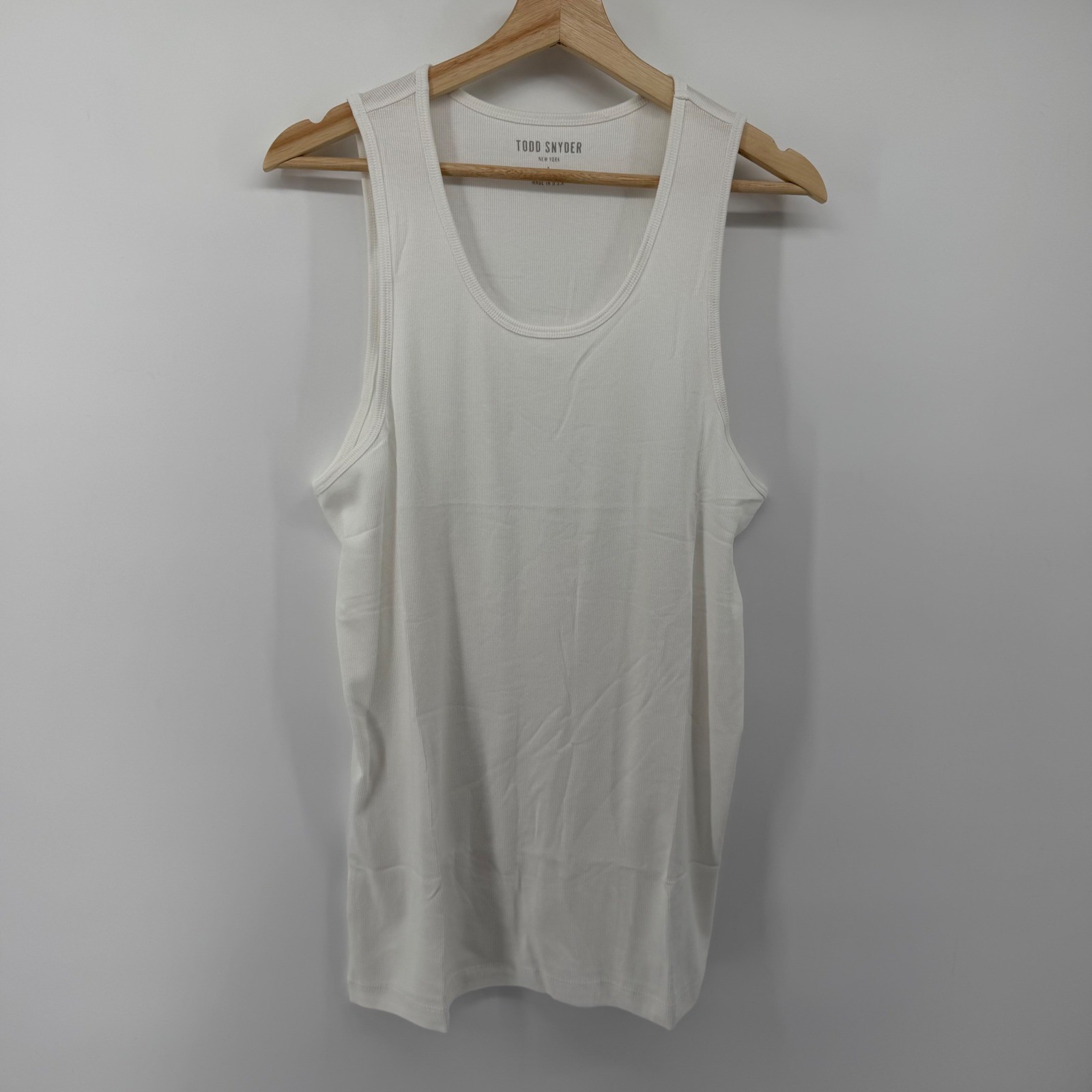 Todd Snyder Tank Top Mens L White Ribbed Tank Top KN1270422 Pima Cotton Modal gallery