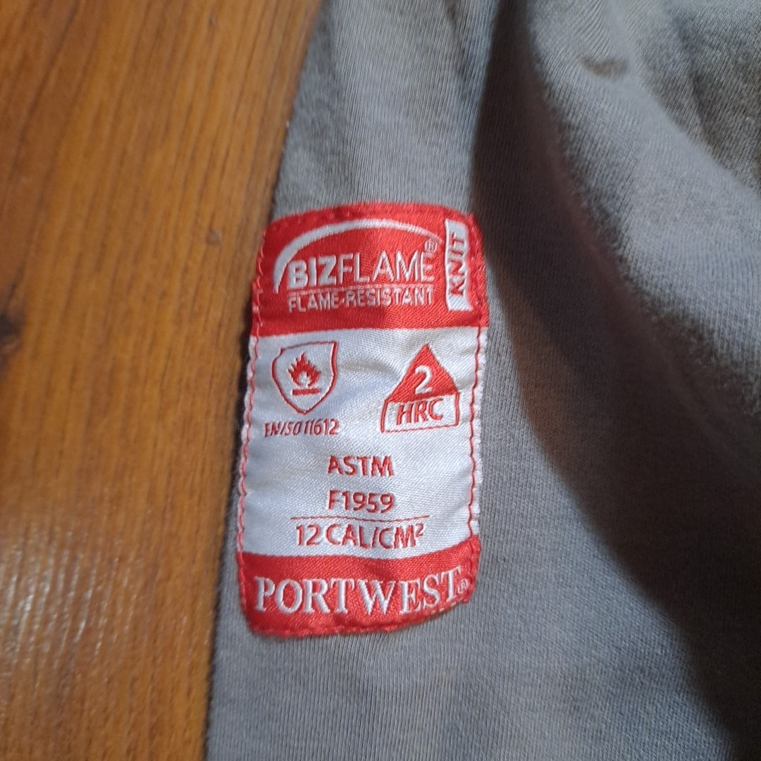 Portwest Shirt Mens Large Gray Flame Resistant Long Sleeve Bizflame FR NFPA 2112 gallery