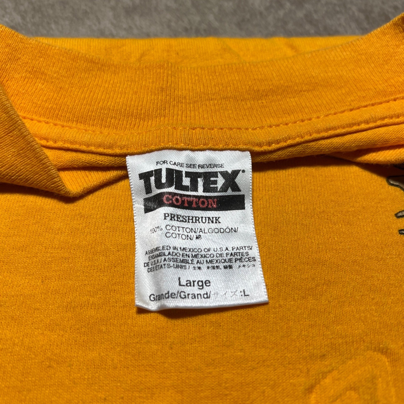 Vintage 90s Maryland Puff Print T Shirt Mens Large Yellow Deer Animal Tultex Tee gallery