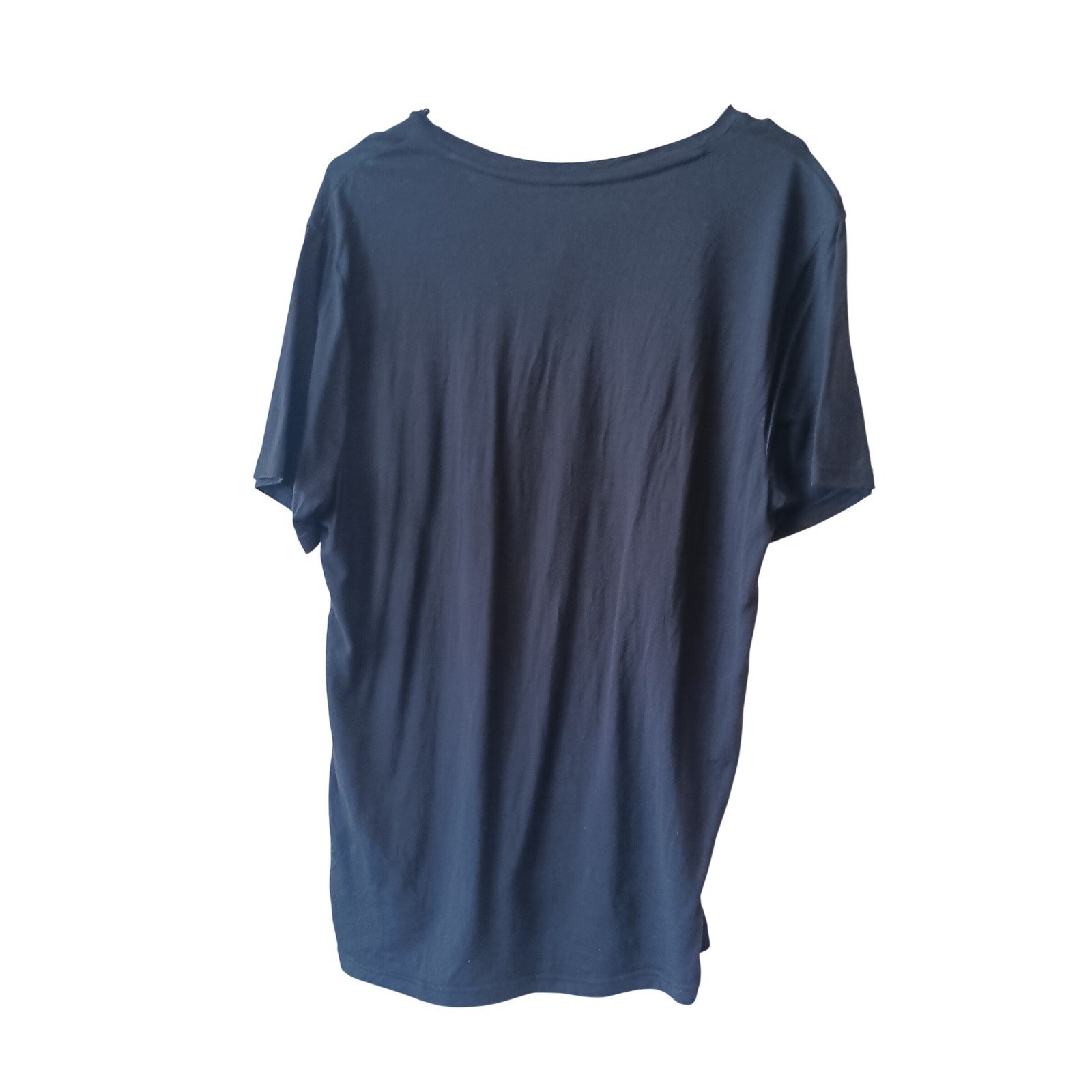 Unbound Merino Men's Black 100% Merino Wool V-Neck T-Shirt Size L gallery