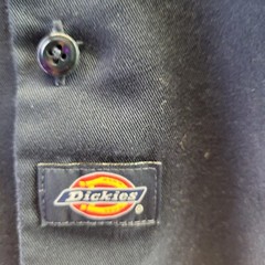 Dickies Button Up Shirt Mens Medium Blue Short Sleeve Chore Utility Pocket Work