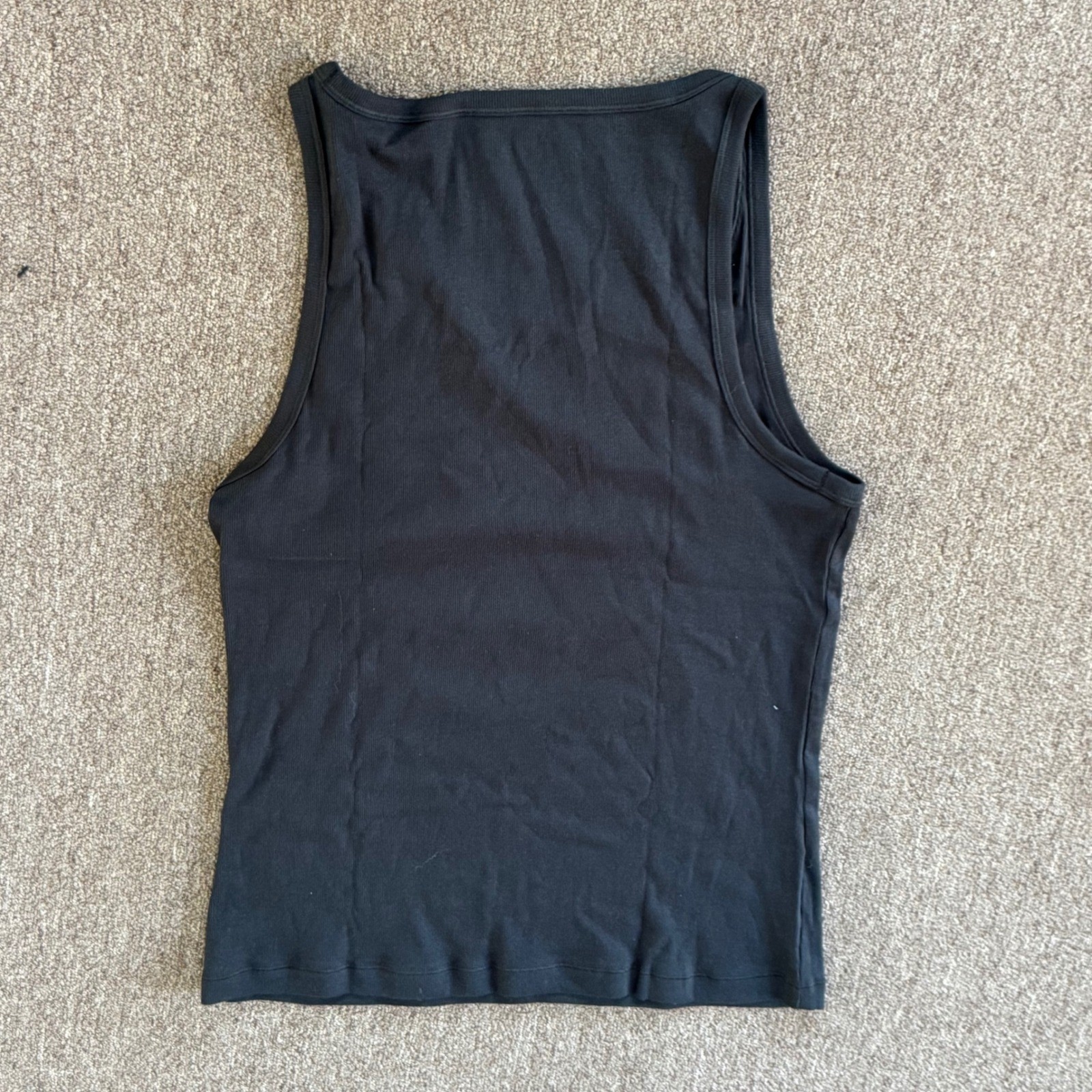 Skims Mens Rib Tank Onyx Black Ribbed Cotton Blend Scoop Neck TP-TNK-5788M 2X gallery