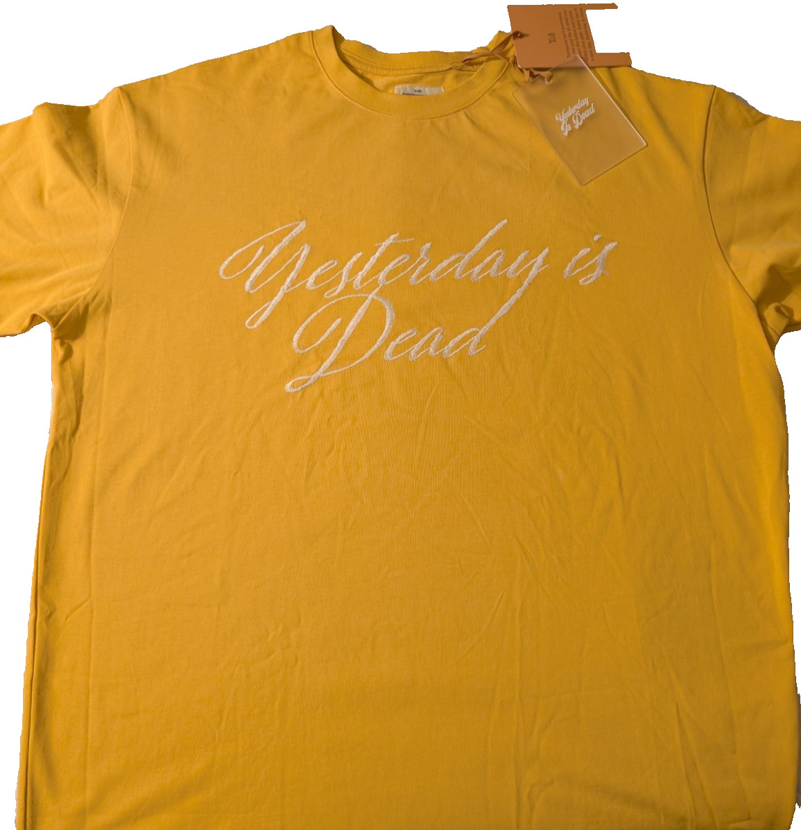 Yesterday Is Dead Men’s Embroidered Yellow Tee Shirt NWT - Size XL -NEW! gallery