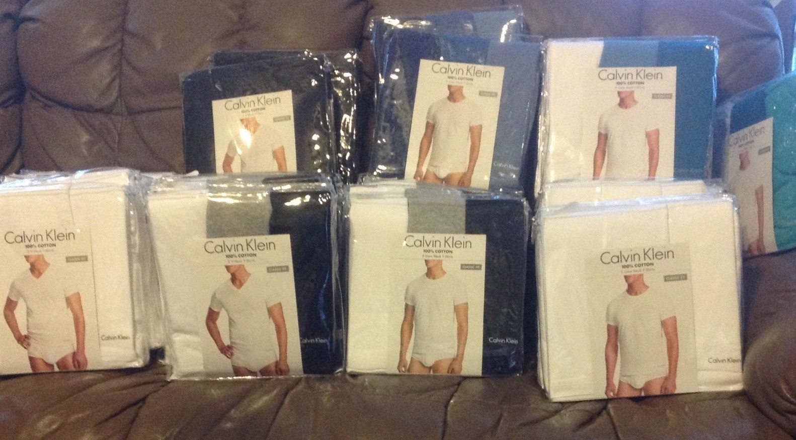 Calvin Klein Classic Crew or V Neck Tees S M L XL Blues Greens Gray Black White gallery