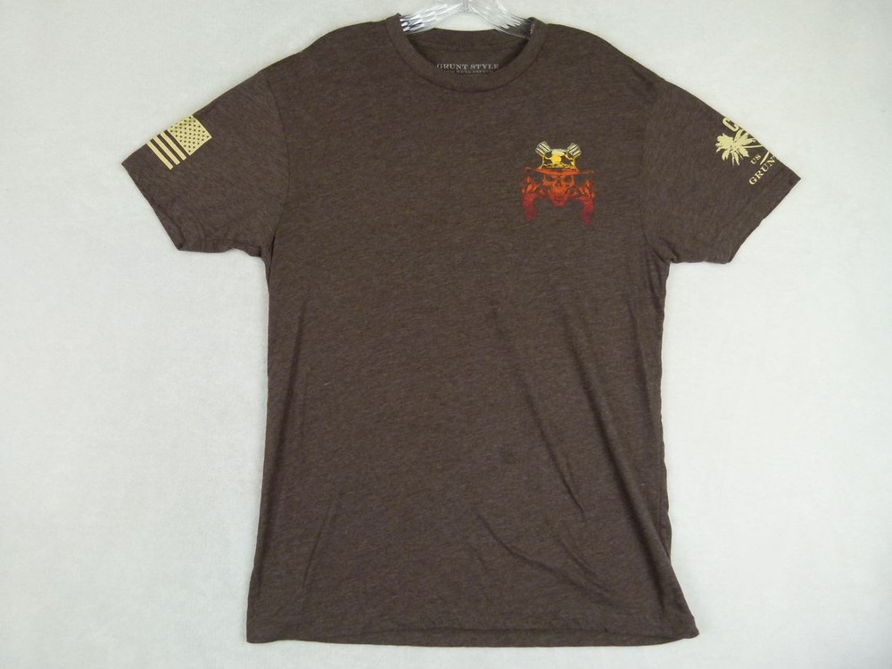 Grunt Style Men’s Large Brown No Rest For The Wicked Cotton Blend T-Shirt
