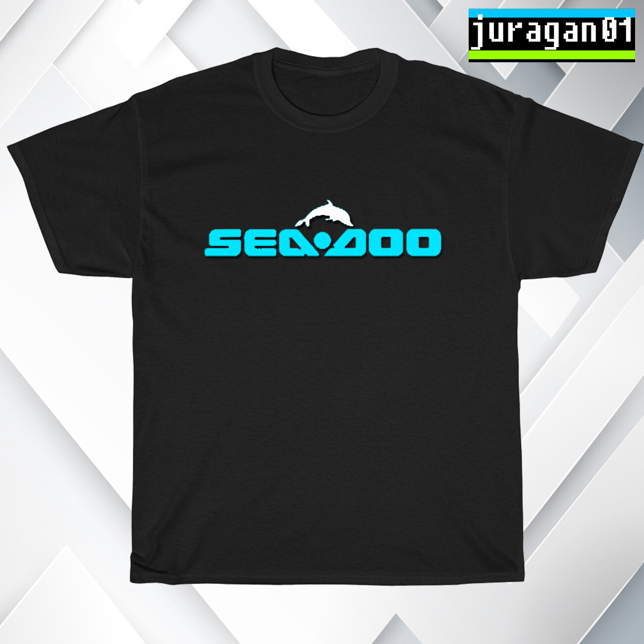 New SEA DOO JET SKI LOGO Black/Navy/Sport Grey/White Men’s T-Shirt S-5XL