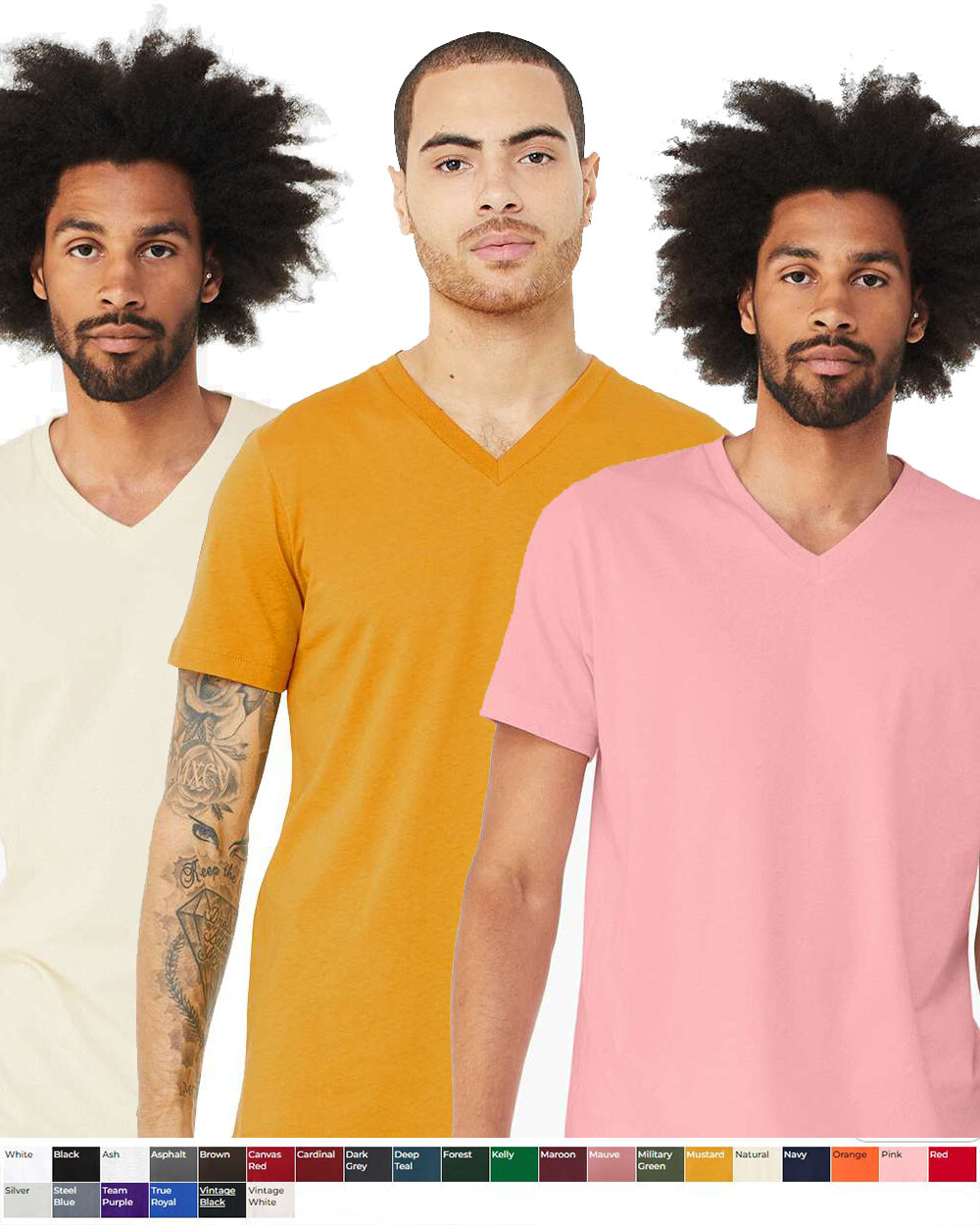 Bella + Canvas Unisex Jersey V-Neck T-Shirt 3005 Retail Fit XS – XL, Retail fit