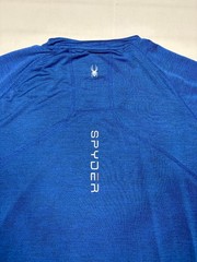 Spyder Mens M Blue Heather Performance Rash Guard T-Shirt UPF 30+ Quick Dry Top