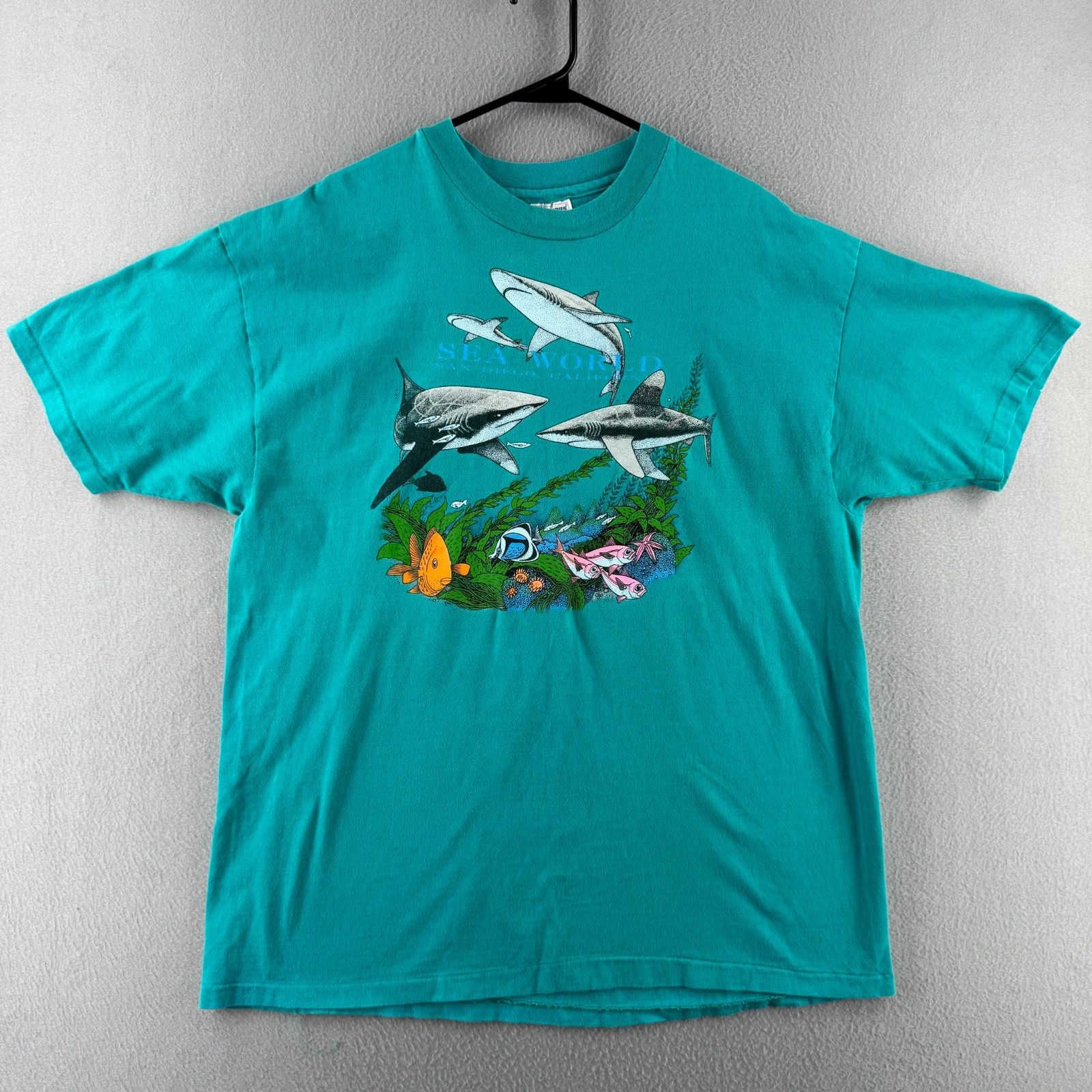 Vintage Sea World Shirt Mens XL Hanes Beefy Tee Single Stitch 90s Sharks USA gallery