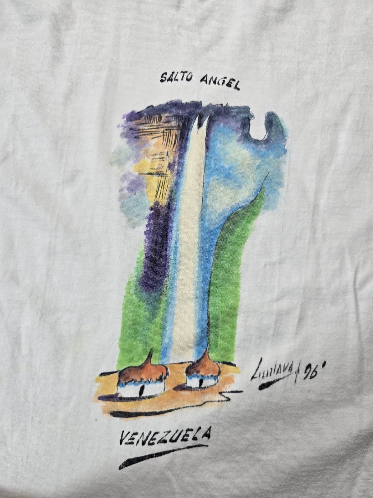 Vintage Venezuela Salto Angel Venezuela Short Sleeve T Shirt Sz M 90s Waterfall gallery