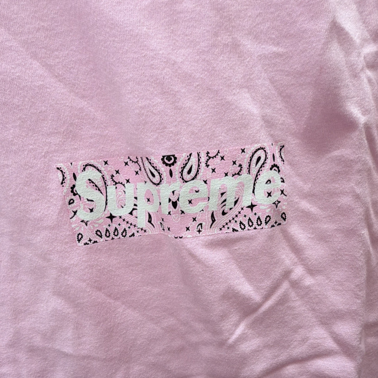 Supreme Bandana Box Logo Tee Light Pink FW19 Size M gallery