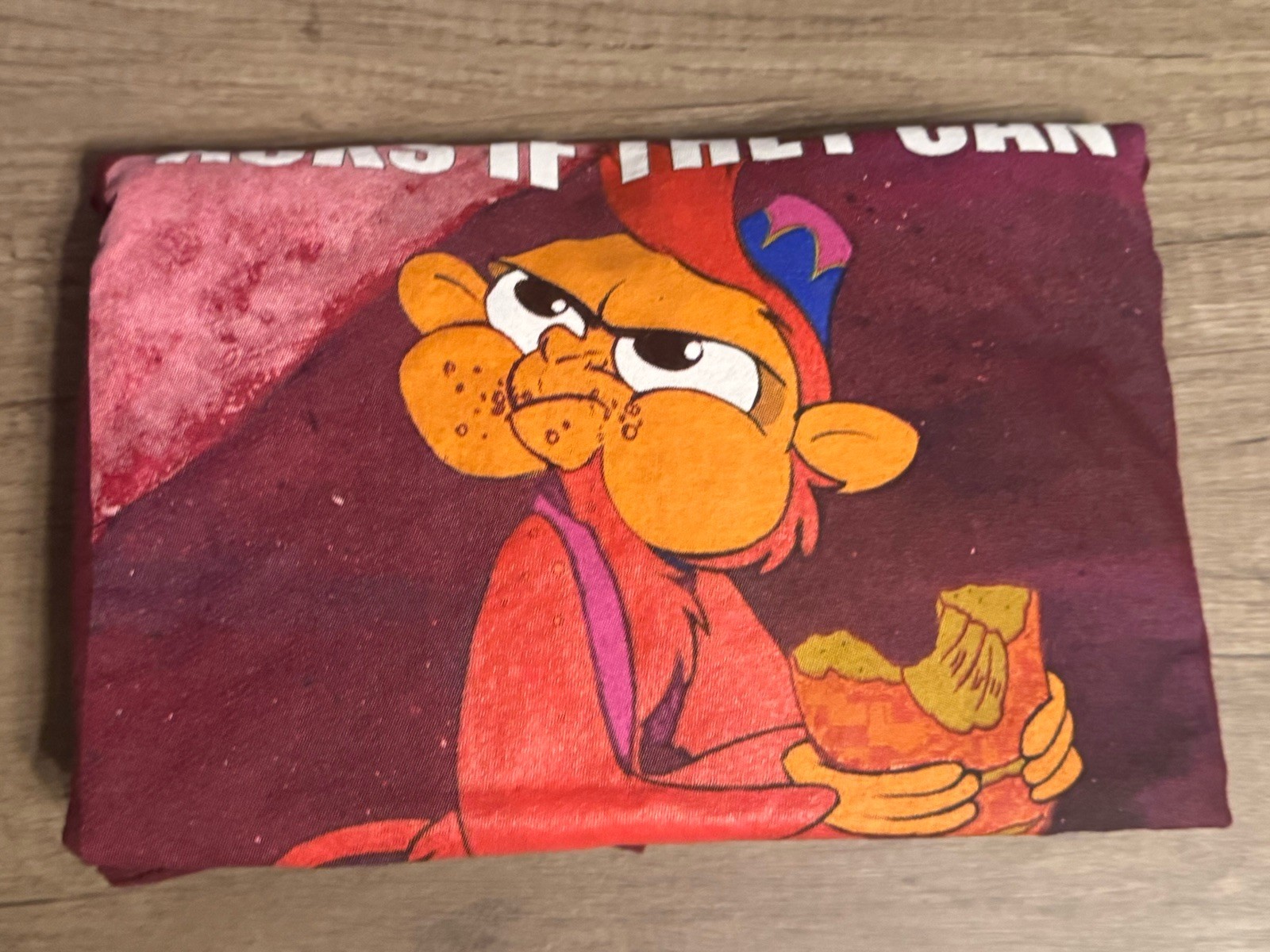 Disney Aladdin Abu Can I Have A Bite? T-Shirt Size 2X Maroon Red gallery