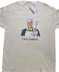 Cookies SF “Get Cooked” Short Sleeve Tee Cream Size Med NWT
