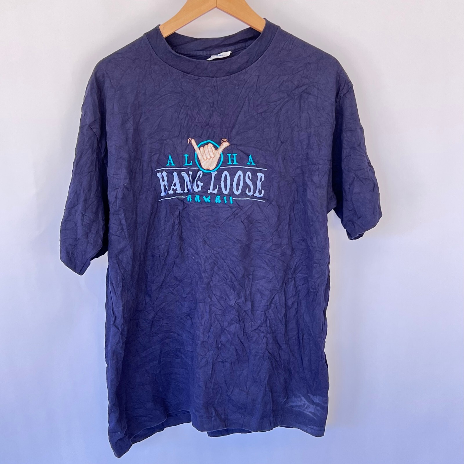 Vintage 80s 90s Softee By Teejays Mens T-Shirt Size XL Blue Hawaii Preshrunk USA gallery