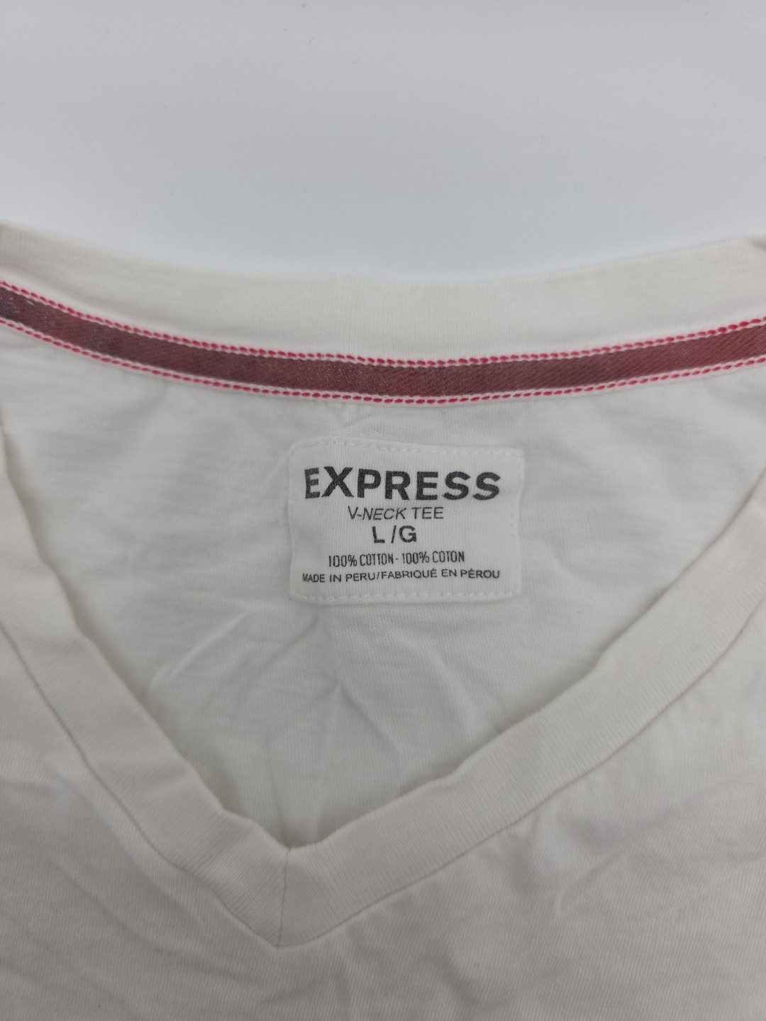 Express T-Shirt Men Large Solid V Neck 100%Cotton. #42919 gallery