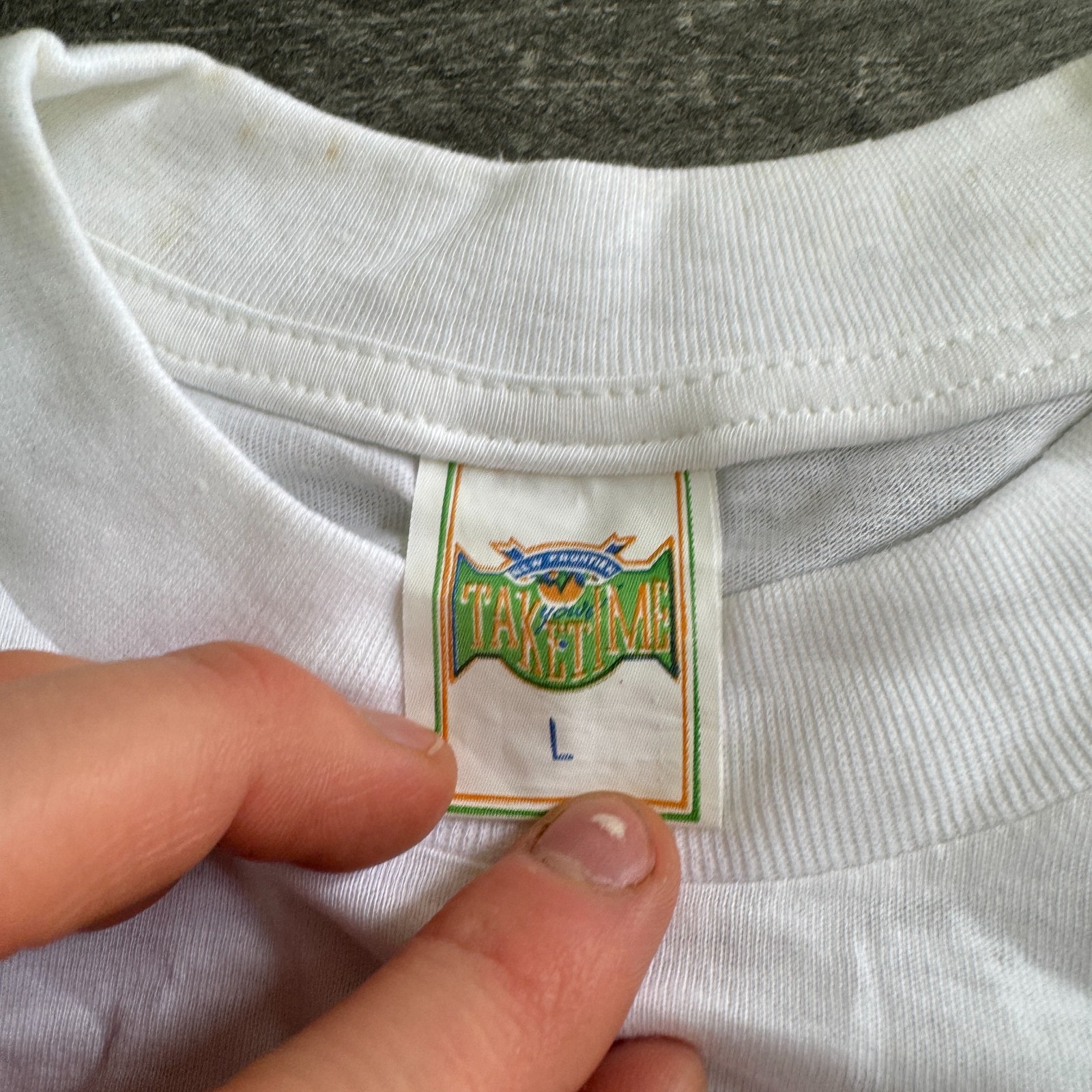 Vintage White Single Stitch T-Shirt Sheep 90s Retro Print Mens Large gallery