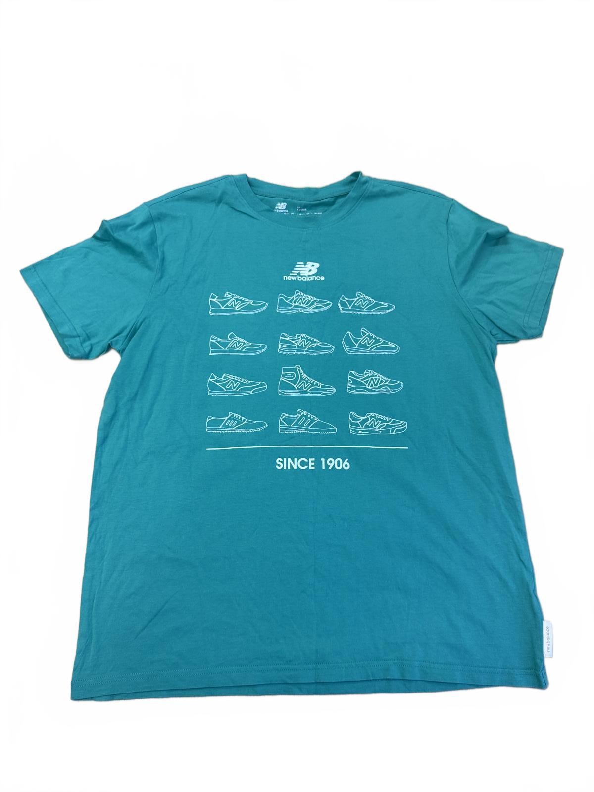 New Balance Teal Graphic T-Shirt with Shoe Design gallery
