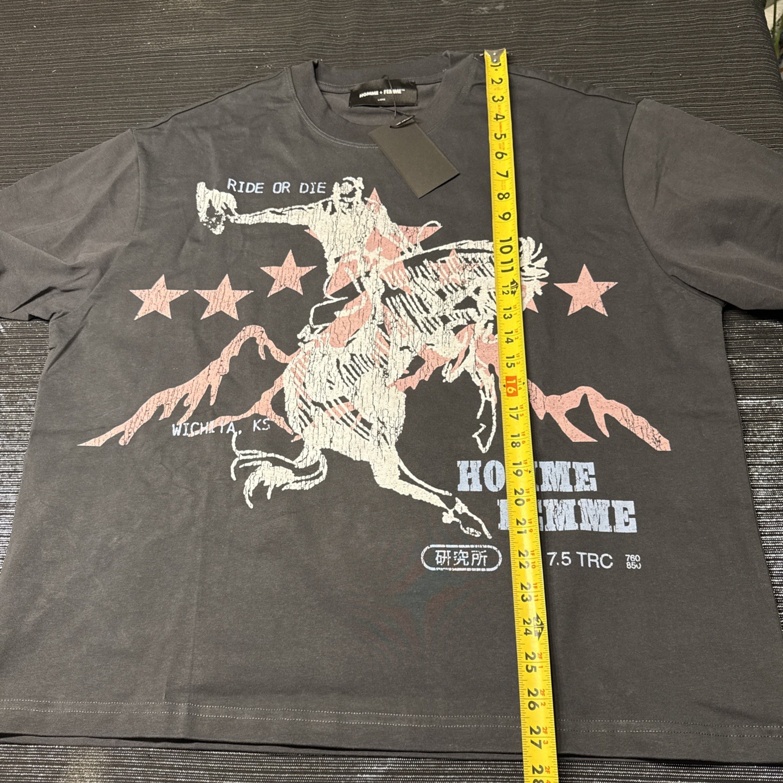 Homme Femme Ride Or Die L T Shirt Black. Boxy Fit. $120 Retail gallery