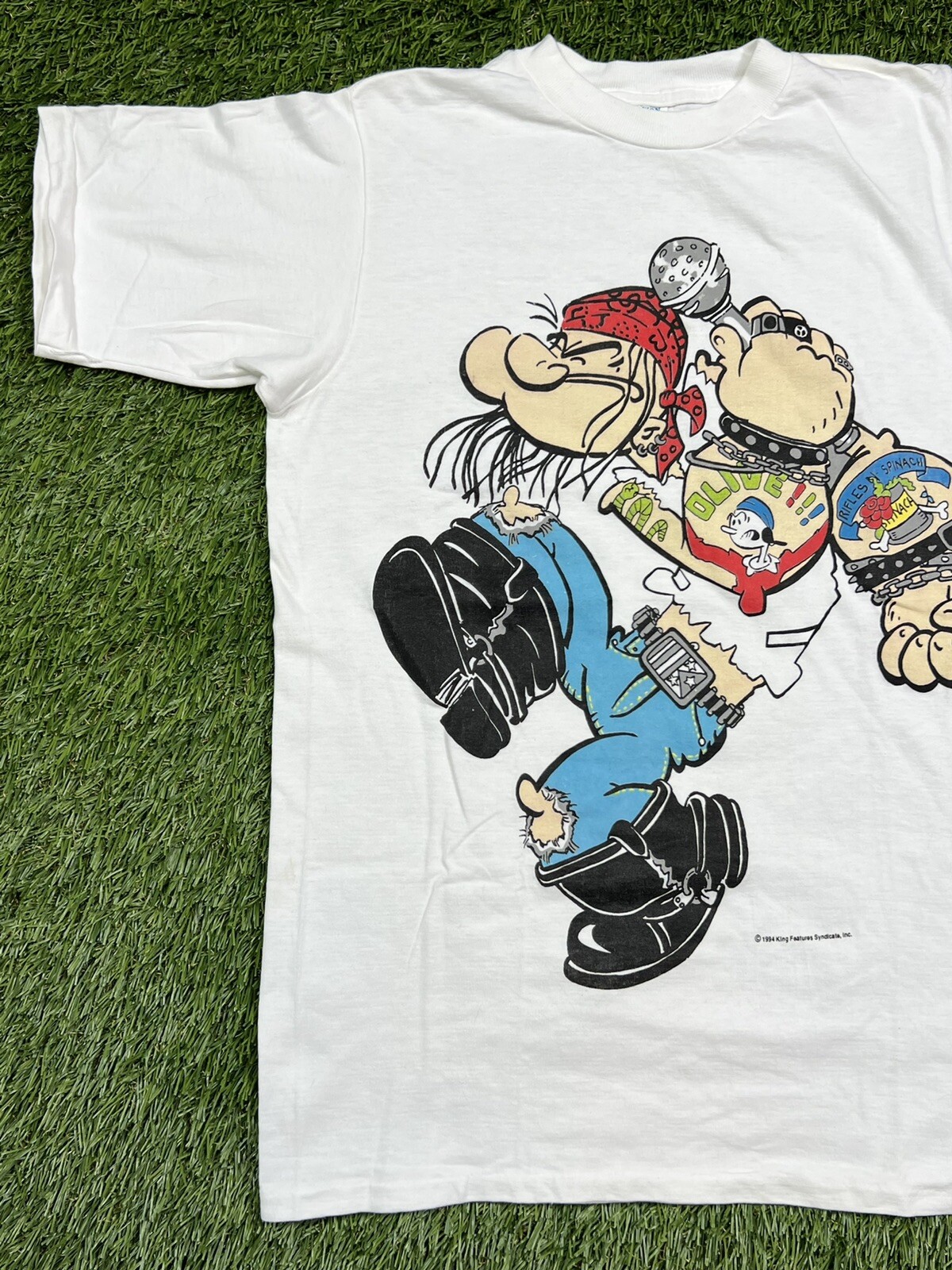 Popeye Punk Rock T-Shirt Men's M Single Stitch Vintage 90s gallery