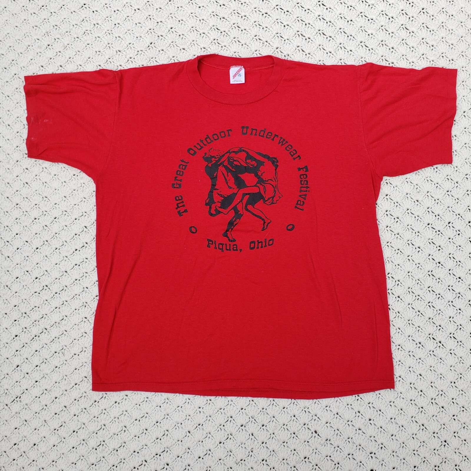 Vtg The Great Outdoor Under Festival Piqua Ohio Graphic Red T Shirt - XXL gallery