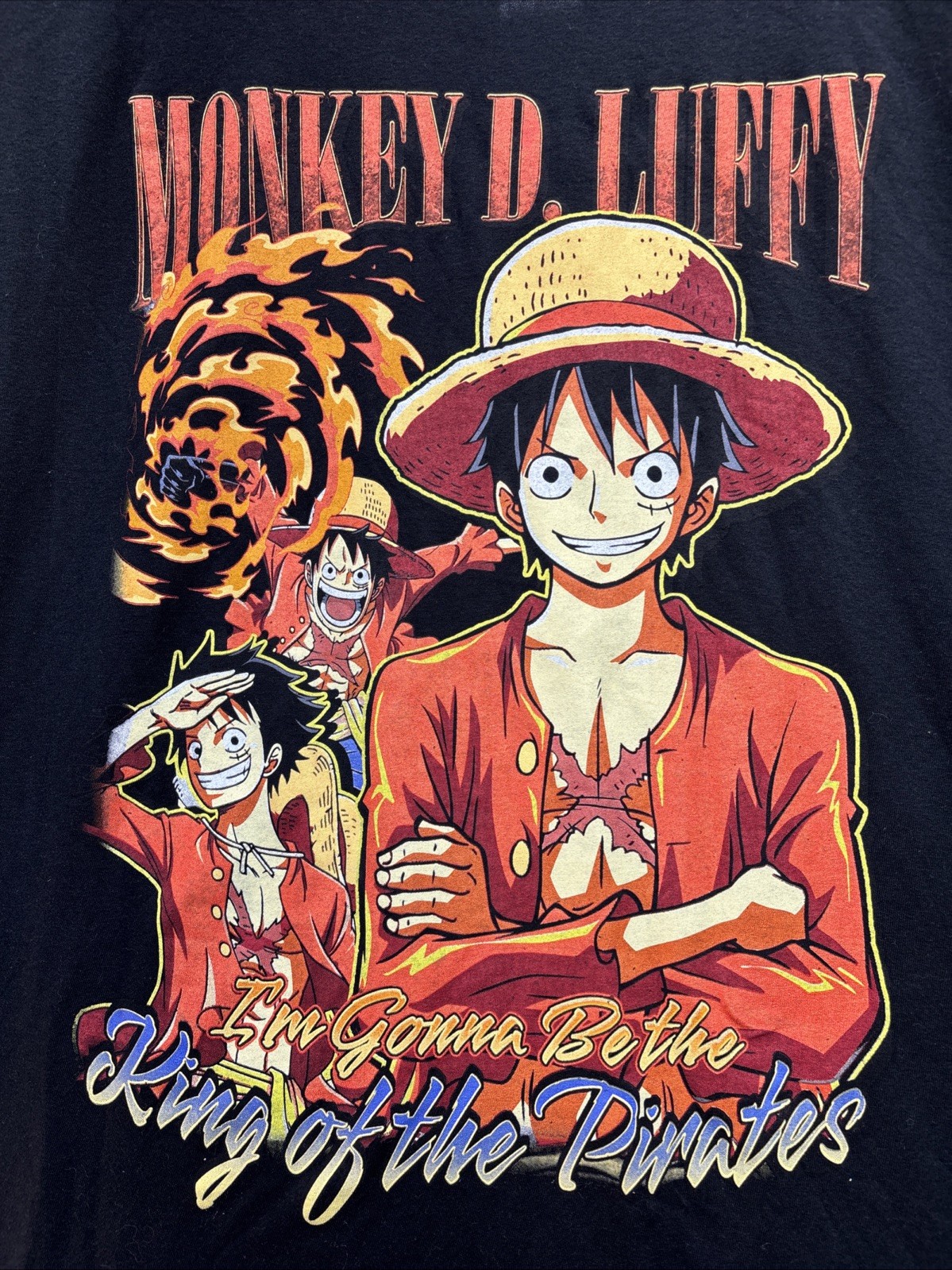 Men’s Monkey D Luffy Black Graphic Print T Shirt XL NWT gallery