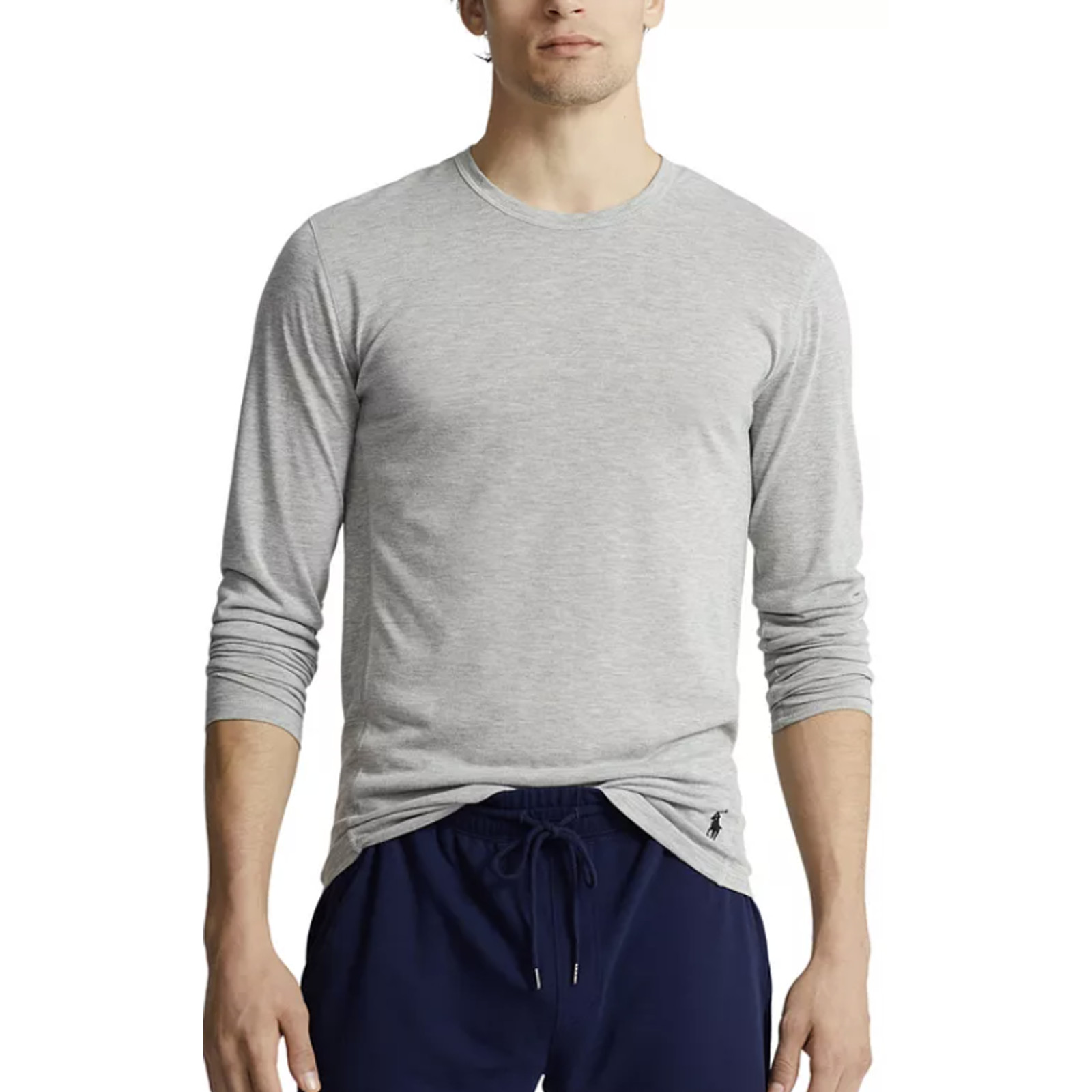 Polo Ralph Lauren Mens Small Grey Heather Long Sleeve Crew Cotton T-Shirt O3-20 gallery