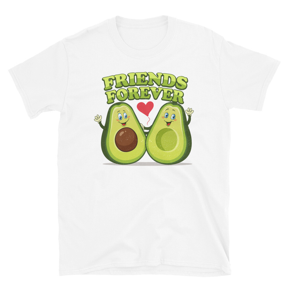 Funny Kawaii Hass Avocado Guacamole Friends Forever Short-Sleeve Unisex T-Shirt