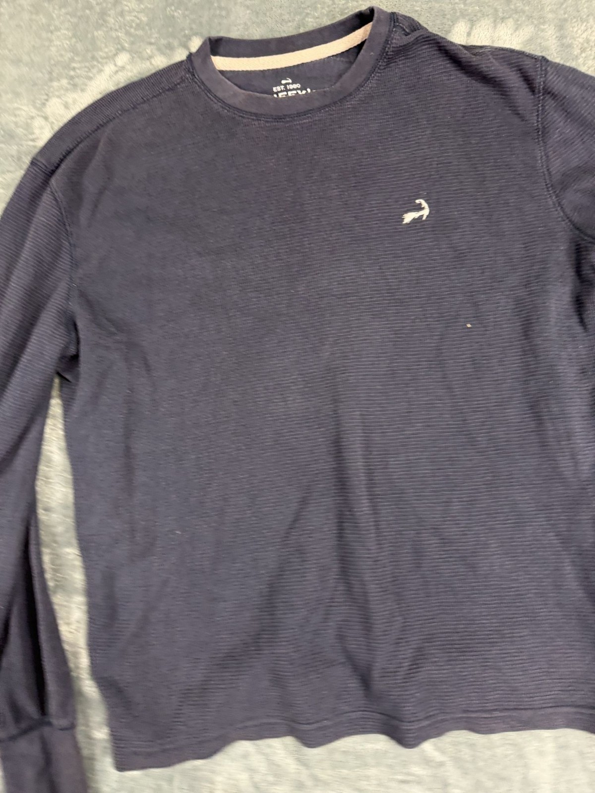 Cuffys Cape Cod Mens Navy Blue Waffle Knit Long Sleeve Shirt M gallery