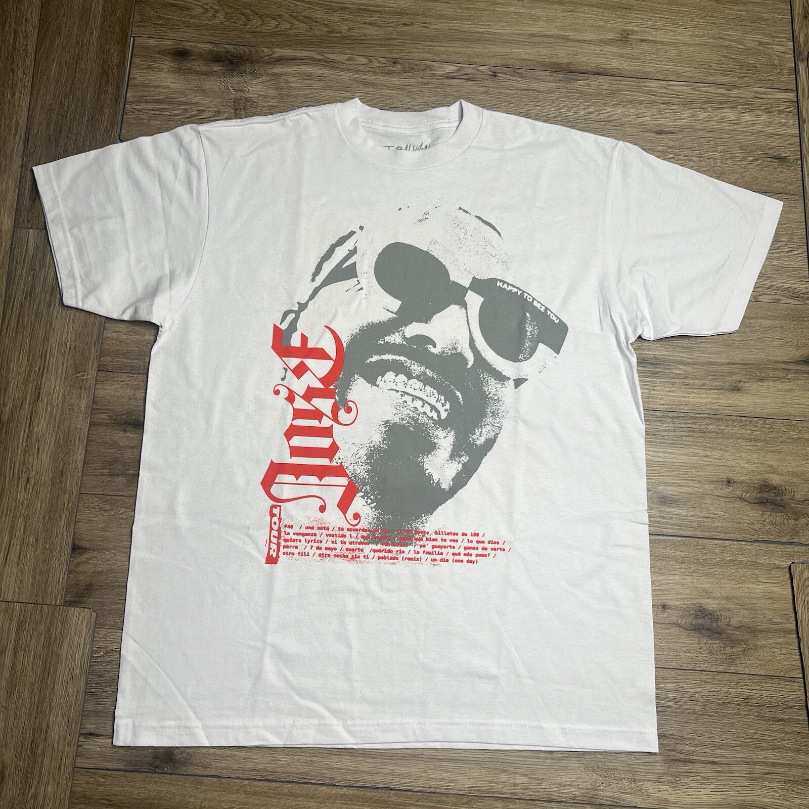 J Balvin Jose Tour Shirt XL Mens White 2022 Concert Dates Spellout Tee New #69