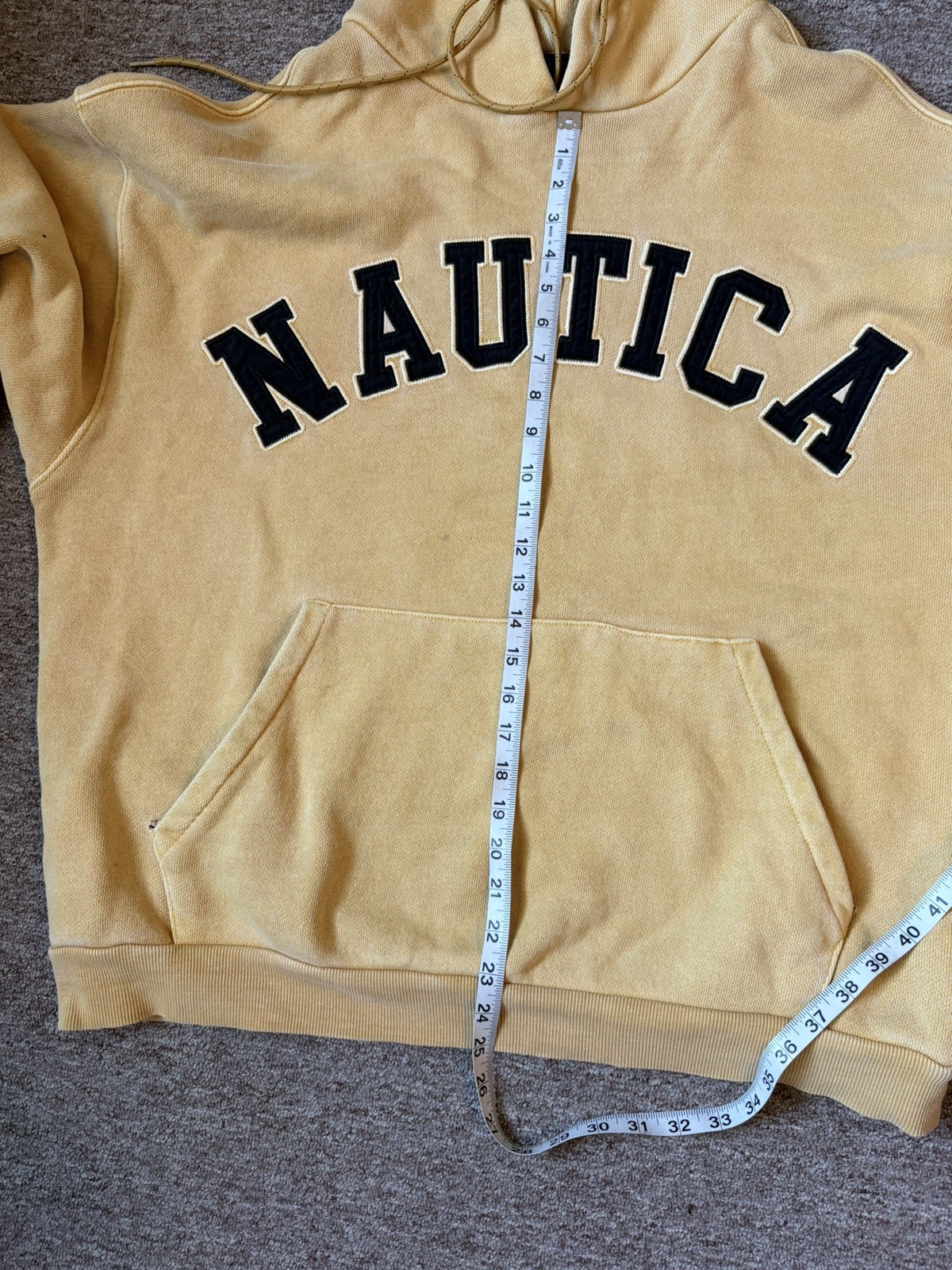 NAUTICA 22SS Arch Logo Hoodie, Size L, Cotton, BEG 221-1220 Vintage gallery