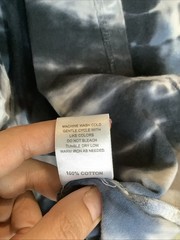 Reverse Threads Mens Tie Dye Blue White Long Sleeve Cadual Pull On Shirt L