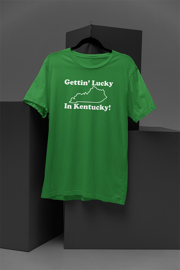 Gettin Lucky In Kentucky - classic hipster humor - Unisex Cotton T-Shirt Shirt gallery