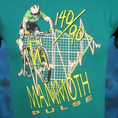 vintage 80s BICYCLE RACE MAMMOTH PULSE 140/90 T-Shirt XS bike single stitch