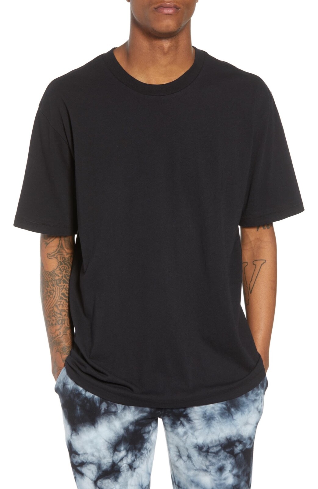 The Rail Drop Shoulder Crewneck T-Shirt Men Sz S Black Boxy Short Sleeve New