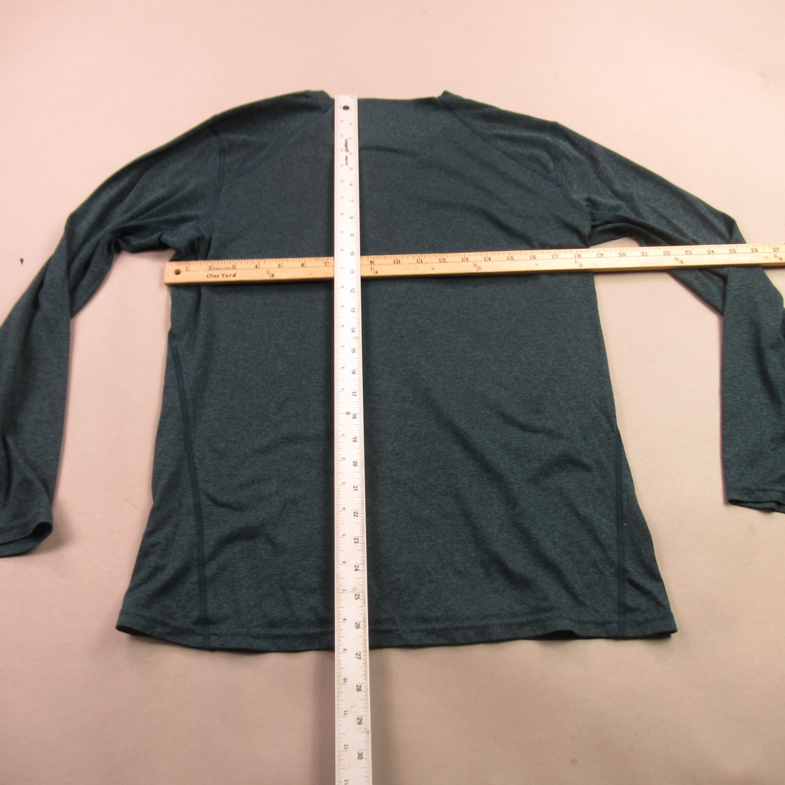 REI Shirt Mens Medium Long Sleeve High Neck Outdoors Crew Neck Blue Stretch gallery