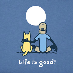XL NWT Men’s Life Is Good Jake & Rocket Dog Moon Blue SS LITE Crusher Tee