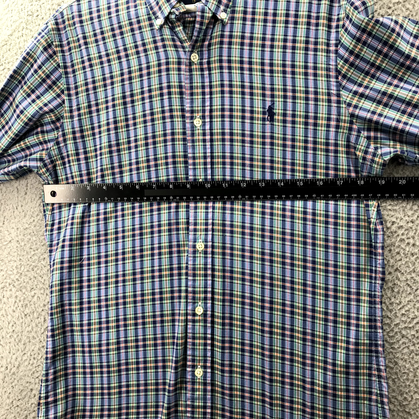 RALPH LAUREN Shirt Mens MEDIUM Slim Fit Multicolor Plaid Long Sleeve Button Up gallery
